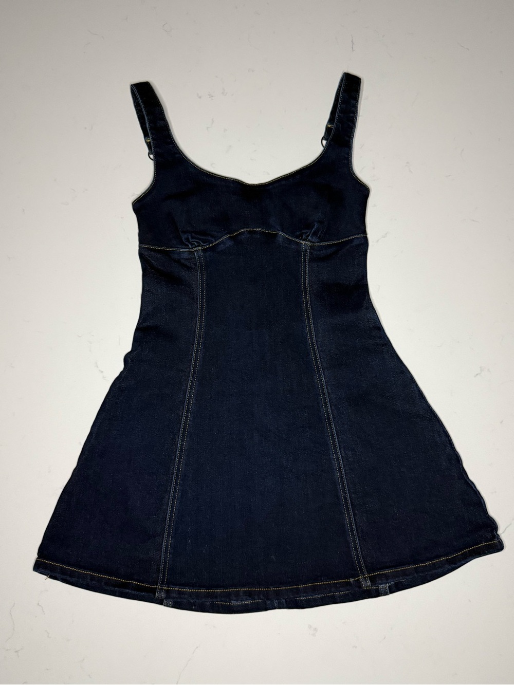 Altar'd State Dark Blue Denim Tank-Strap Mini Dress